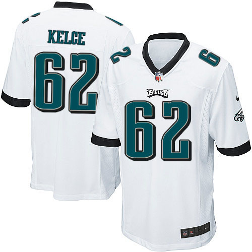 Men's Game Jason Kelce Nike Jersey White Road - #62 NFL Philadelphia Eagles